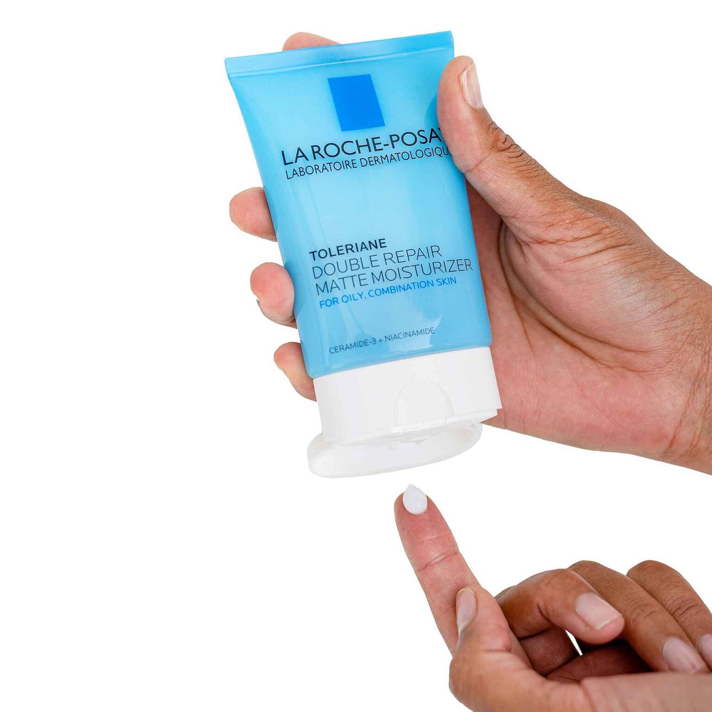 toleriane-double-repair-matte-face-moisturizer-for-oily-skin-y6 la-roche-posay-toleriane-matte-lotion-on-finger.jpg